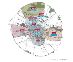 Monthly occupancy cost for office spaces in Bucharest